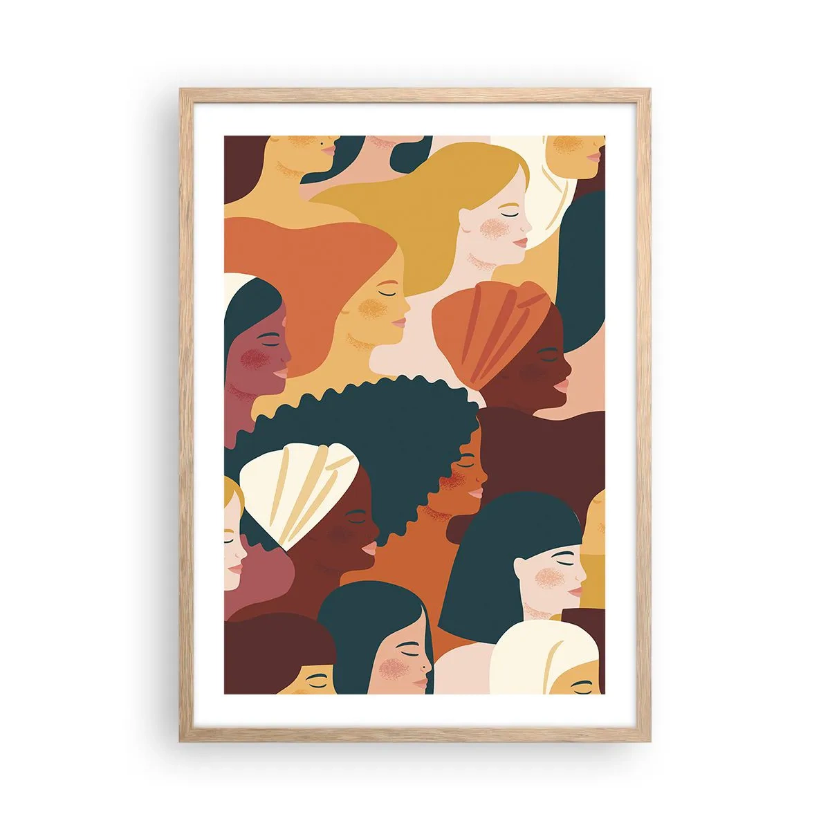 Plakat w ramie jasny dąb - Tylko kobiecość - 50x70 cm