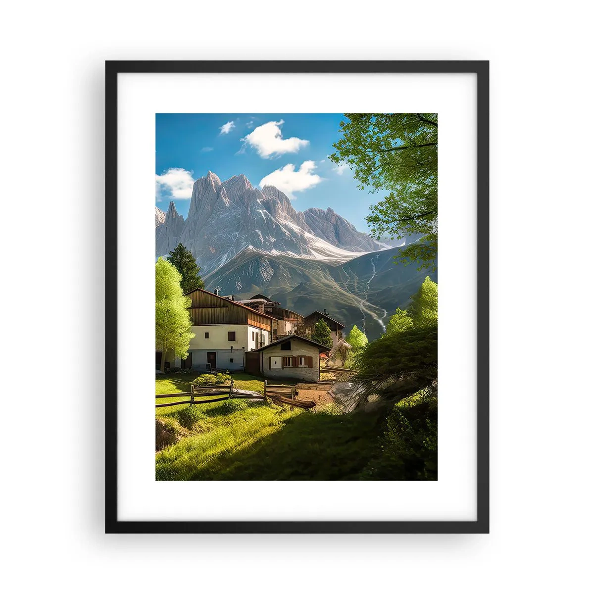 Plakat w czarnej ramie - Alpejska sielanka - 40x50 cm