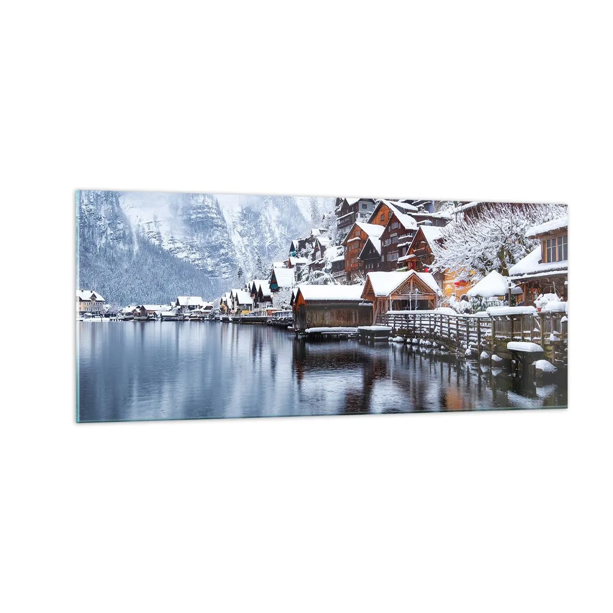 Obraz na szkle - W zimowej dekoracji - 100x40 cm