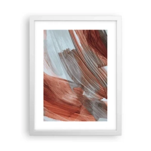 Plakat w białej ramie - Abstrakcja jesienna i wietrzna - 30x40 cm
