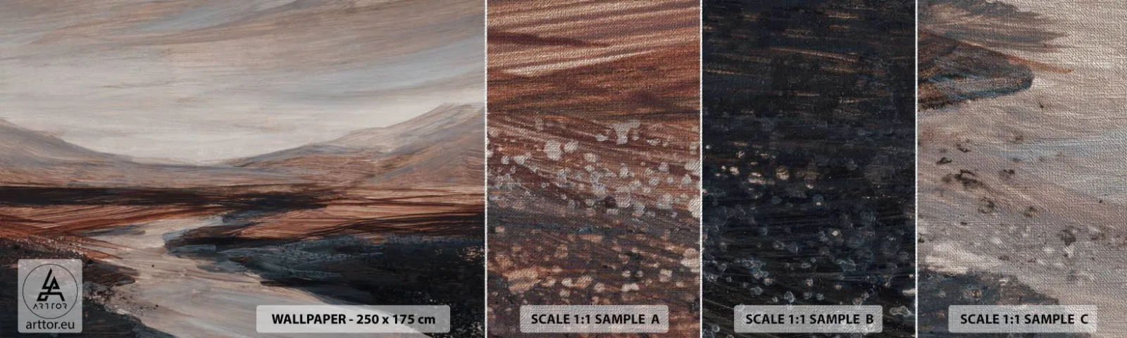 Fototapeta Próbka Premium Canvas - Spokojna dolina - Pejzaż, Krajobraz, Sztuka - 100x30 cm