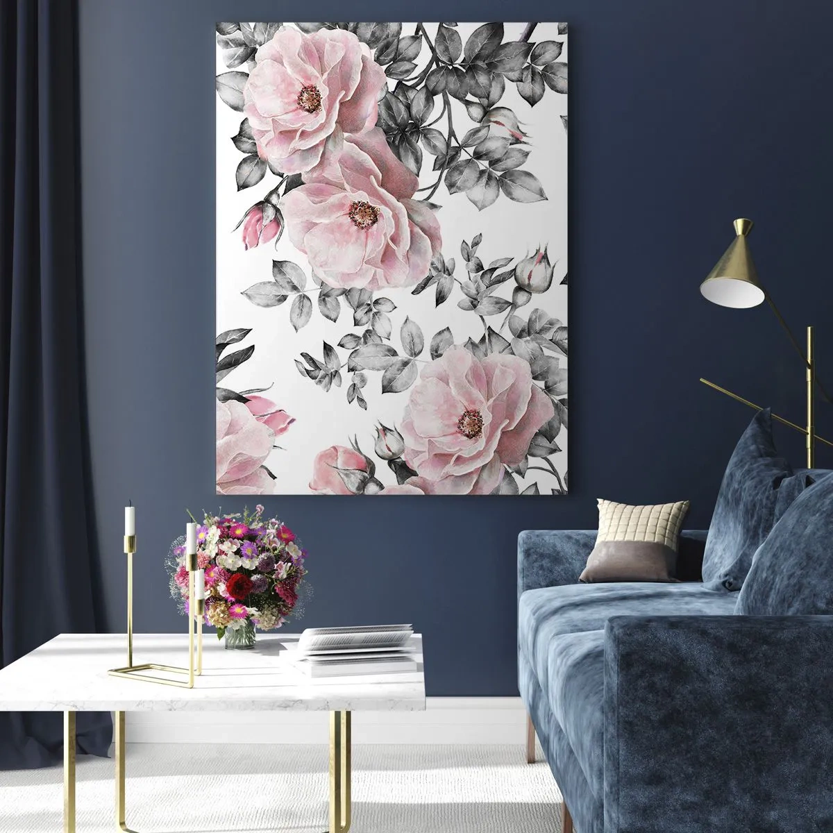 Obraz na szkle - Zagubić się w kwiatach róż - 50x70cm - Zagubić się w kwiatach róż - Nowoczesna dekoracja ścienna do salonu, kuchni i sypialni ARTTOR