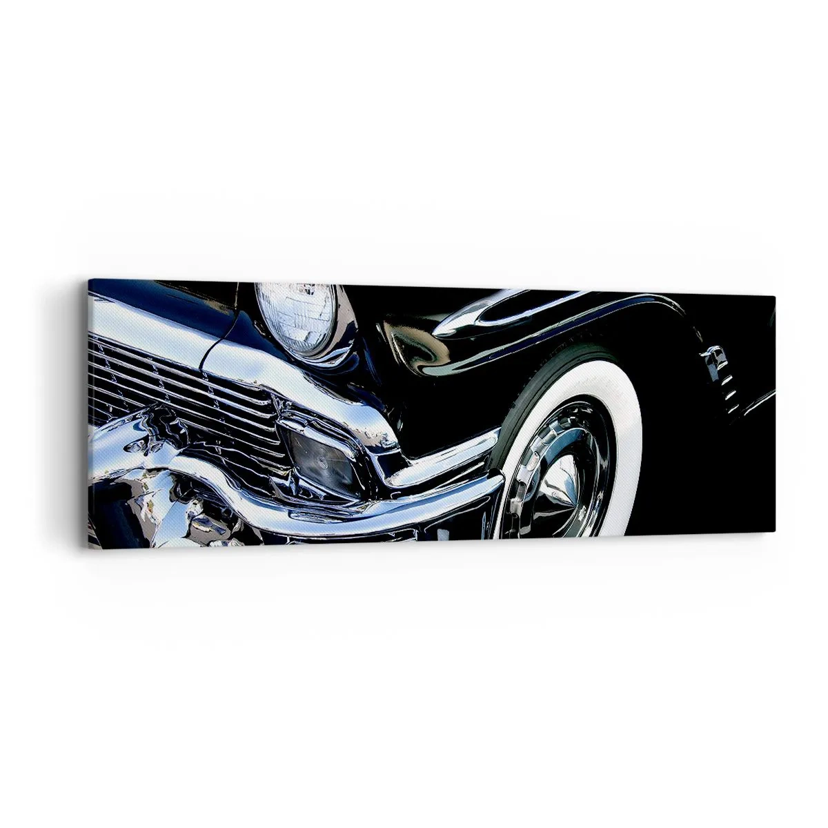 Obraz na płótnie - Klasyka w srebrze, czerni i bieli - 90x30 cm