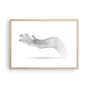 Plakat w ramie jasny dąb - Sprężysta dłoń - 70x50 cm