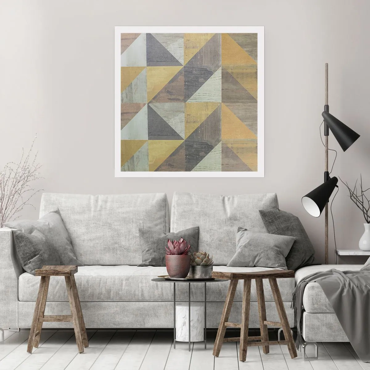 Plakat - Pod kątem trójkąta - 40x40 cm