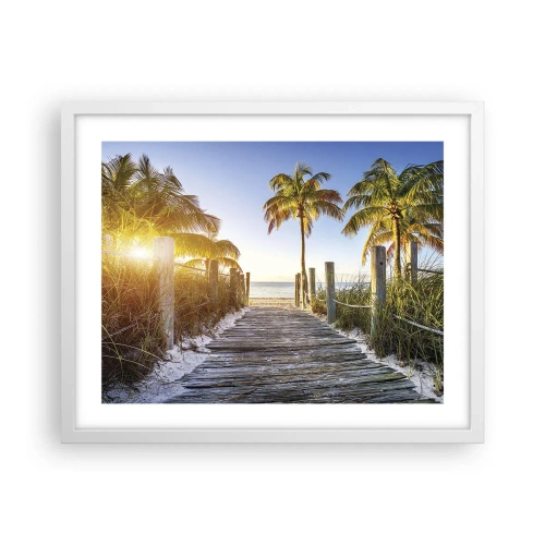 Plakat w białej ramie - Prosto do raju - 50x40 cm