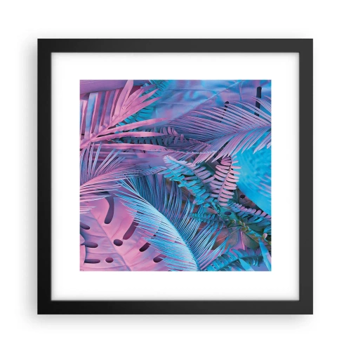 Plakat w czarnej ramie - Tropiki w różu i błękicie - 30x30 cm