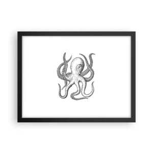 Plakat w czarnej ramie - Tańcząca z falami - 40x30 cm