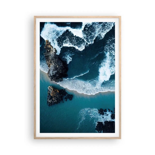 Plakat w ramie jasny dąb - Otulone falami - 70x100 cm