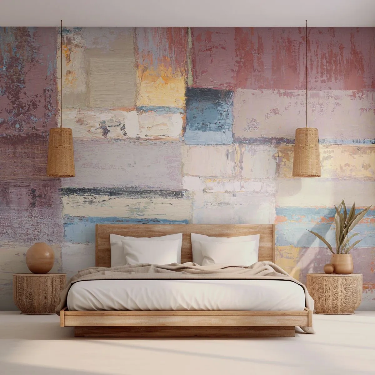 Fototapeta Premium Sand - Spokój geometrii - Abstrakcja, Pastelowe, Minimalistyczny - 200x140 cm