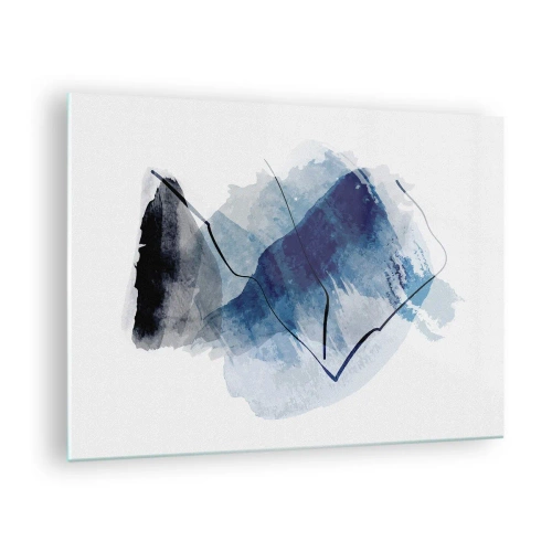 Obraz na szkle - Abstrakcyjna kompozycja w odcieniach niebieskiego - 70x50cm - Lodowa góra - Nowoczesna dekoracja ścienna do salonu i sypialni ARTTOR