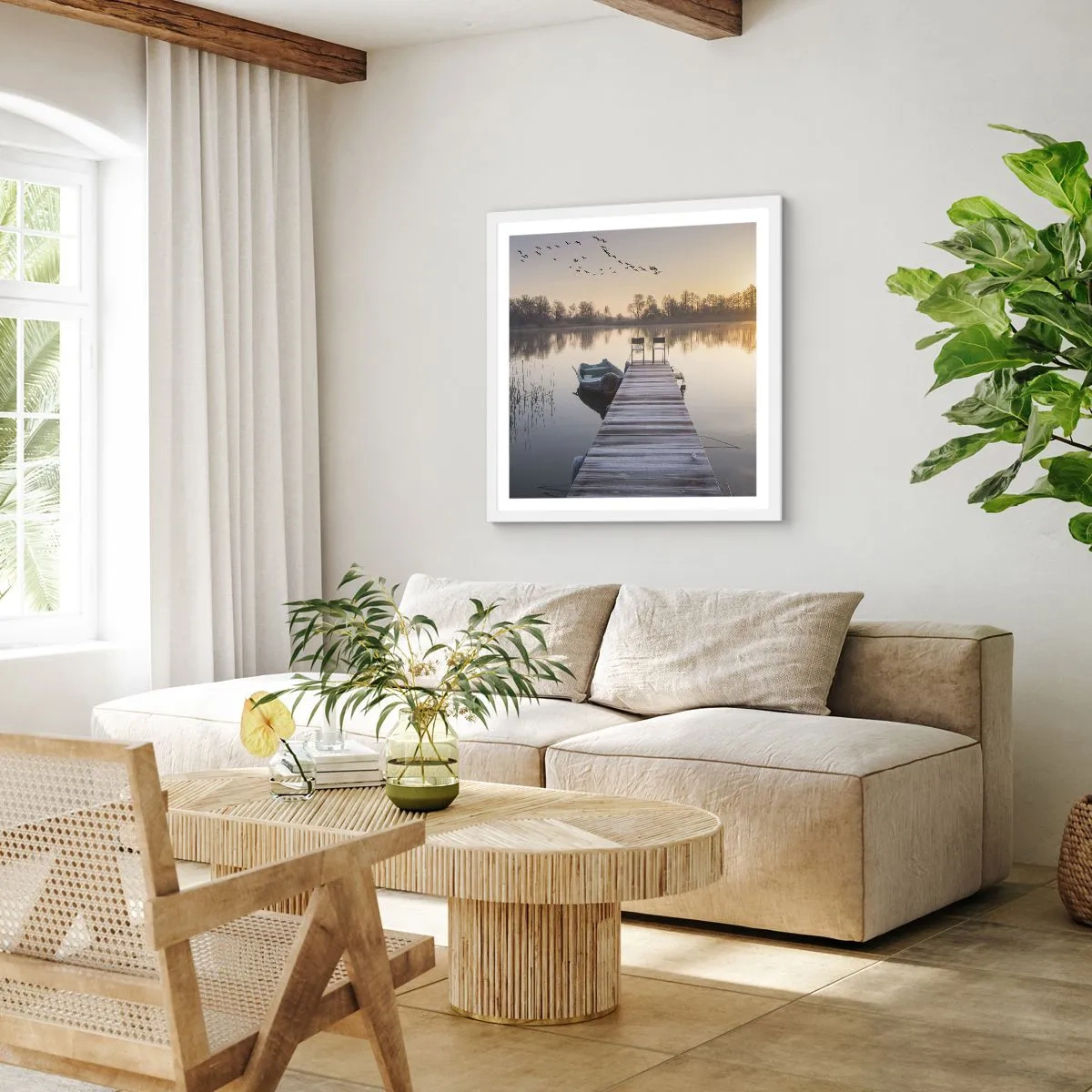 Plakat w białej ramie - Wrócę za jakiś czas - 50x50 cm