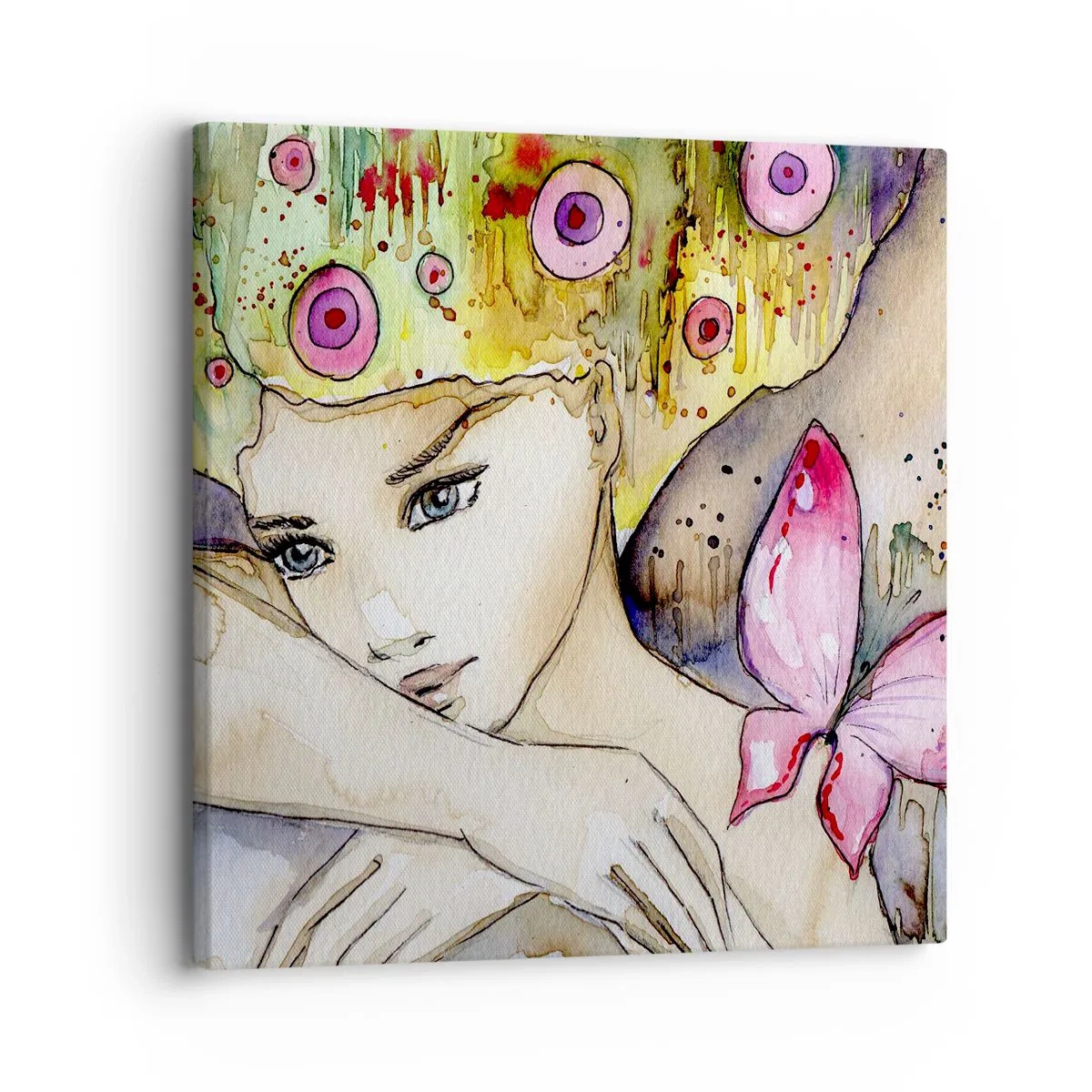 Obraz na płótnie - Motyla księżniczka - 30x30 cm