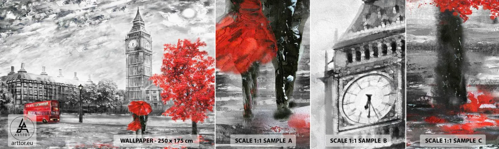 Fototapeta Próbka Samoprzylepna Deluxe Sticker - Ekscytujący dzień - Miasto, Londyn, Architektura - 100x30 cm