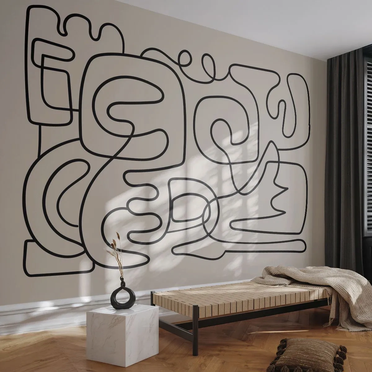 Fototapeta Premium Sand - Po śladzie - Abstrakcja, Sztuka, Lineart - 250x175 cm