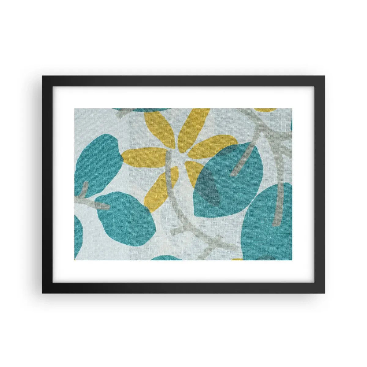 Plakat w czarnej ramie - Wśród lazurowych liści - 40x30 cm