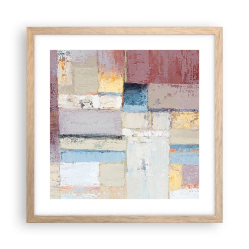 Plakat w ramie jasny dąb - Spokój geometrii - 40x40 cm