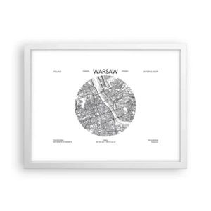 Plakat w białej ramie - Anatomia Warszawy - 40x30 cm
