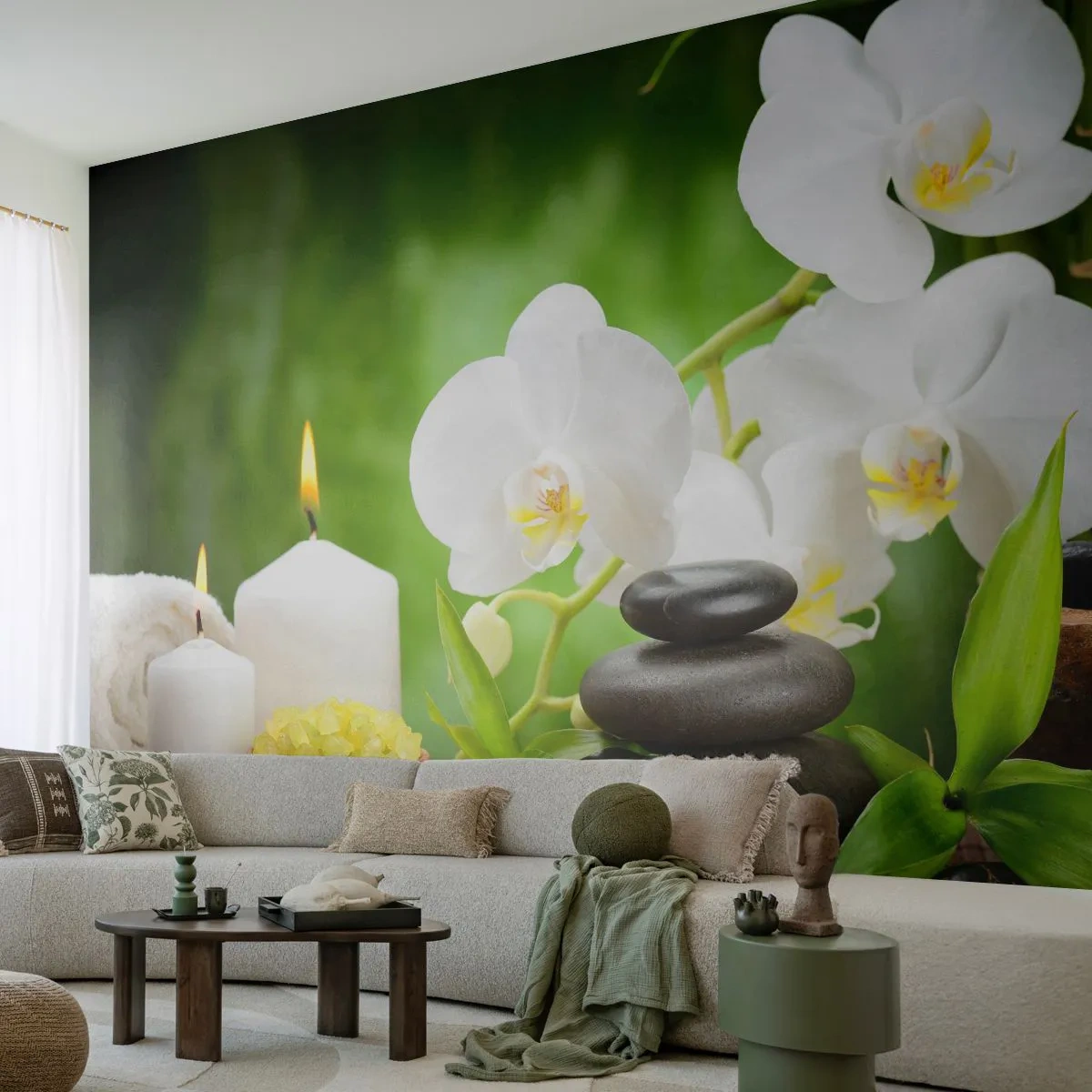 Fototapeta Samoprzylepna Deluxe Sticker - Wonny, kwiatowy, delikatny dotyk - Kwiaty, Orchidea, Storczyk - 200x140 cm