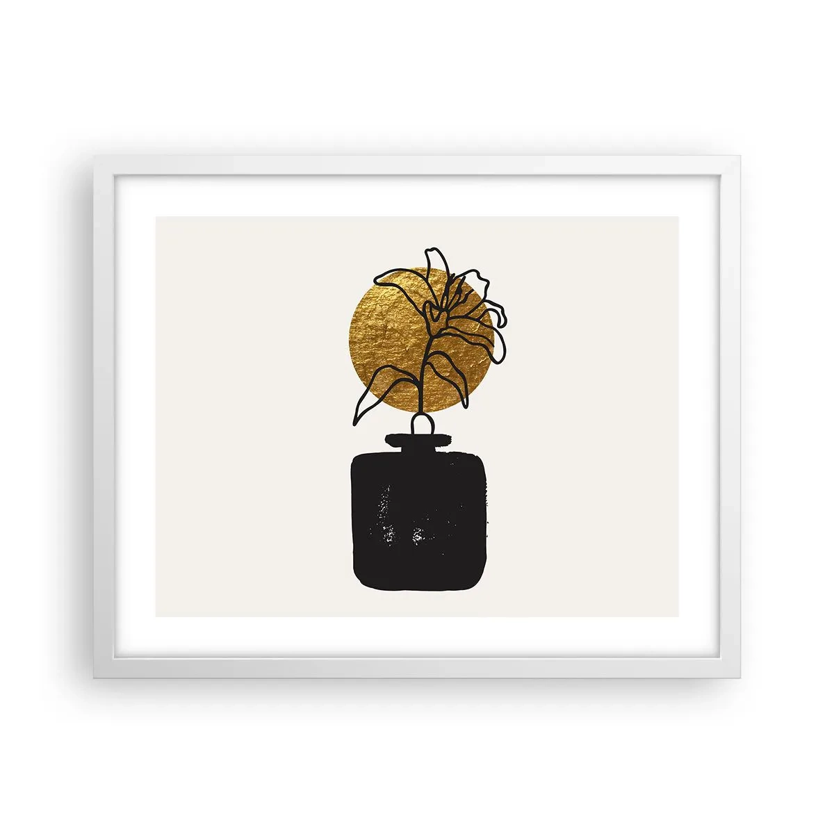 Plakat w białej ramie - Piękno na wagę złota - 50x40 cm