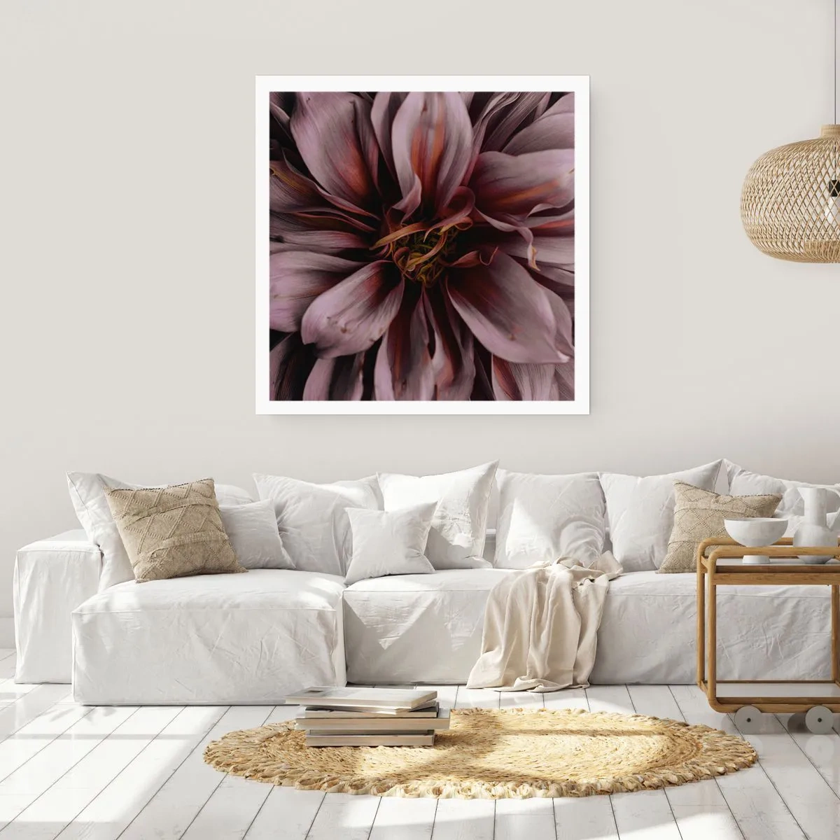 Plakat - Kwietne serce - 50x50 cm