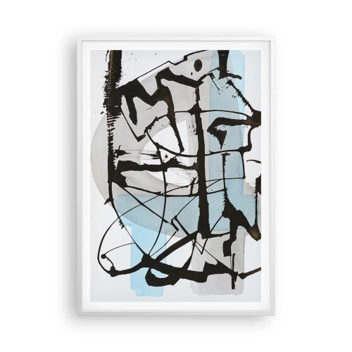 Plakat w białej ramie - Mimo wszystko błękitny - 70x100 cm