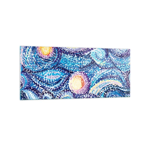 Obraz na szkle - Artystyczna interpretacja gwiaździstego nieba w stylu van Gogha - 120x50cm - Z obrazu van Gogha - Nowoczesna dekoracja ścienna do salonu i sypialni ARTTOR