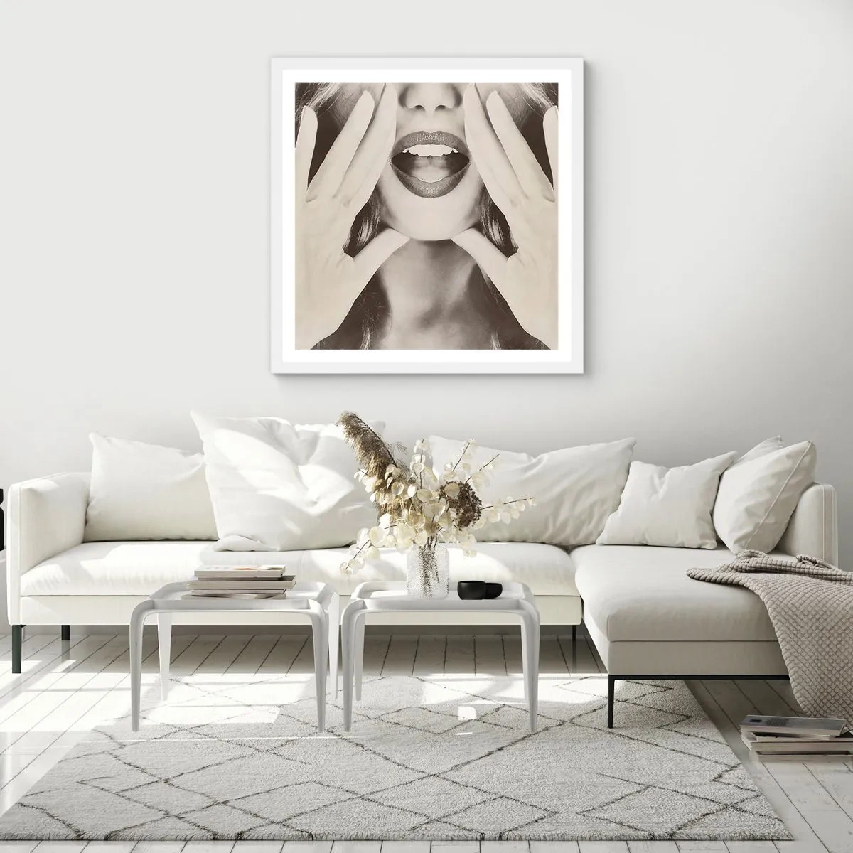 Plakat w białej ramie - Już idę! - 60x60 cm