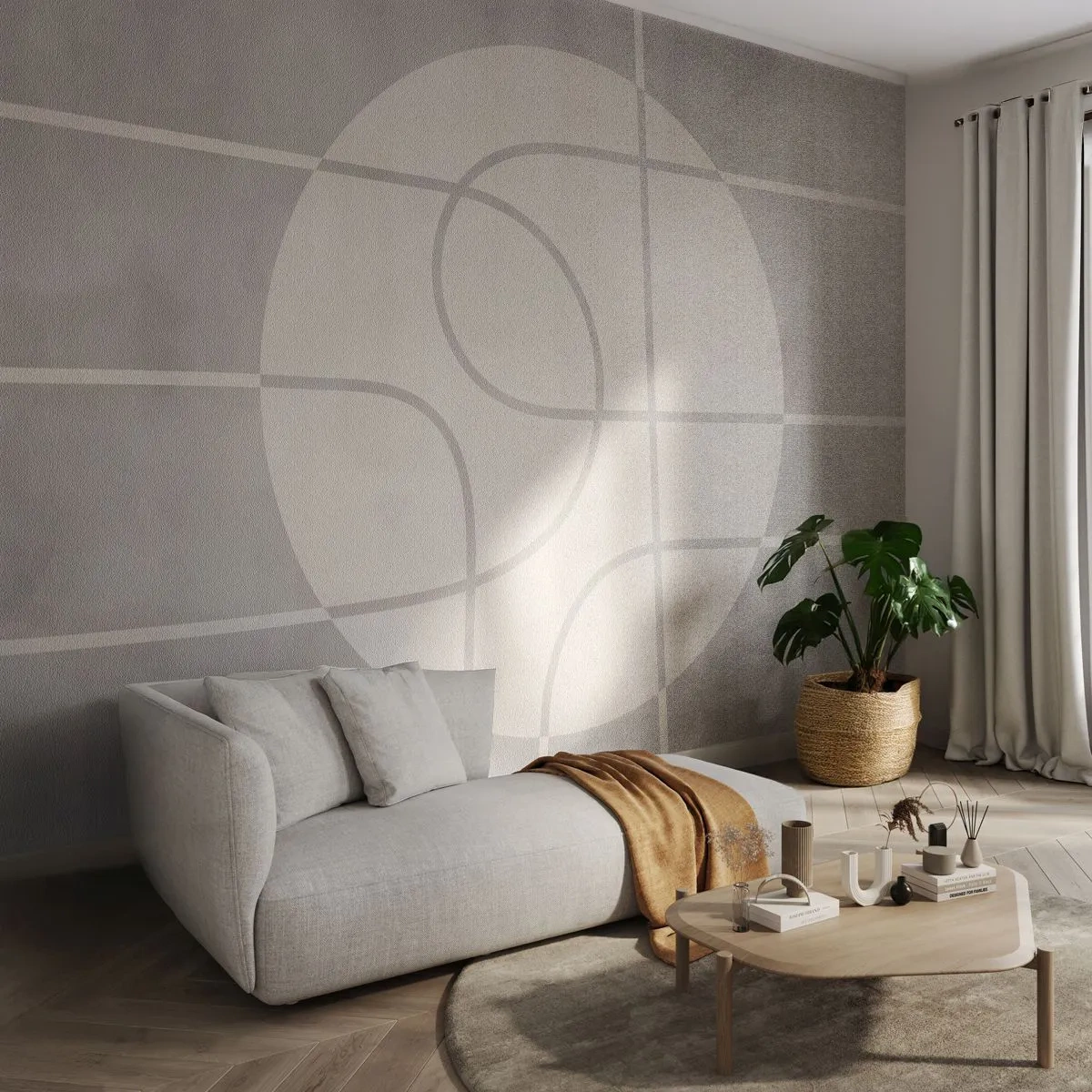 Fototapeta Premium Canvas - Koliście i na wprost - Jasny, Minimalistyczny, Koło - 250x175 cm