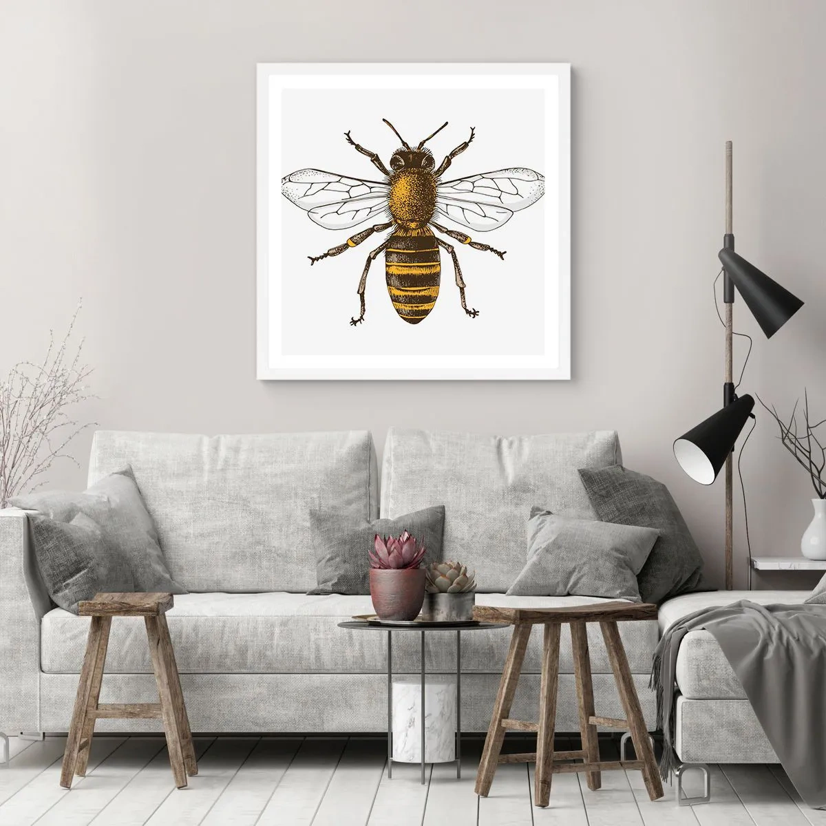 Plakat w białej ramie - Piękna i dobra - 60x60 cm