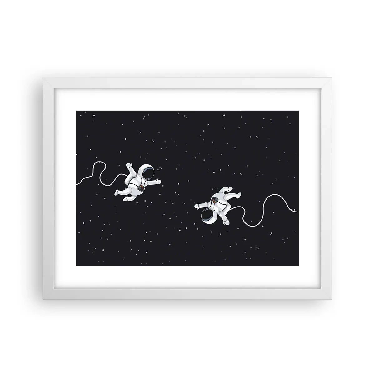 Plakat w białej ramie - Kosmiczny pląs - 40x30 cm