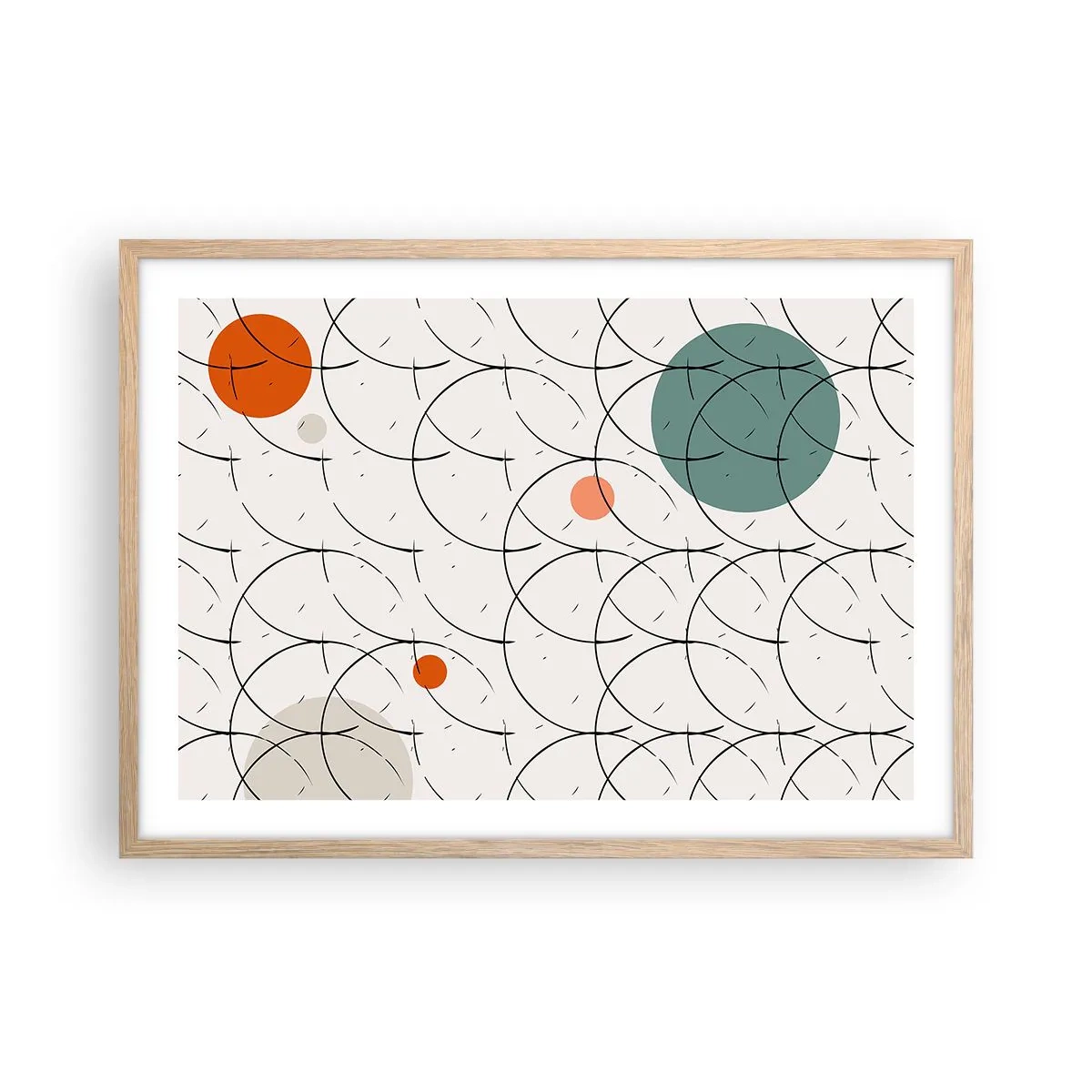 Plakat w ramie jasny dąb - W pop-artowym duchu - 70x50 cm