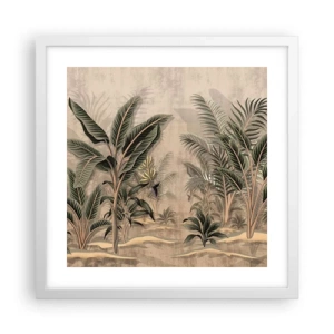 Plakat w białej ramie - Rycina w kolonialnym stylu - 40x40 cm