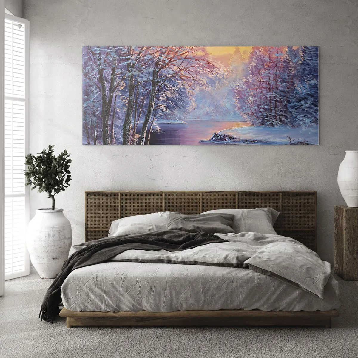 Obraz na szkle - Barwy zimy - 100x40 cm