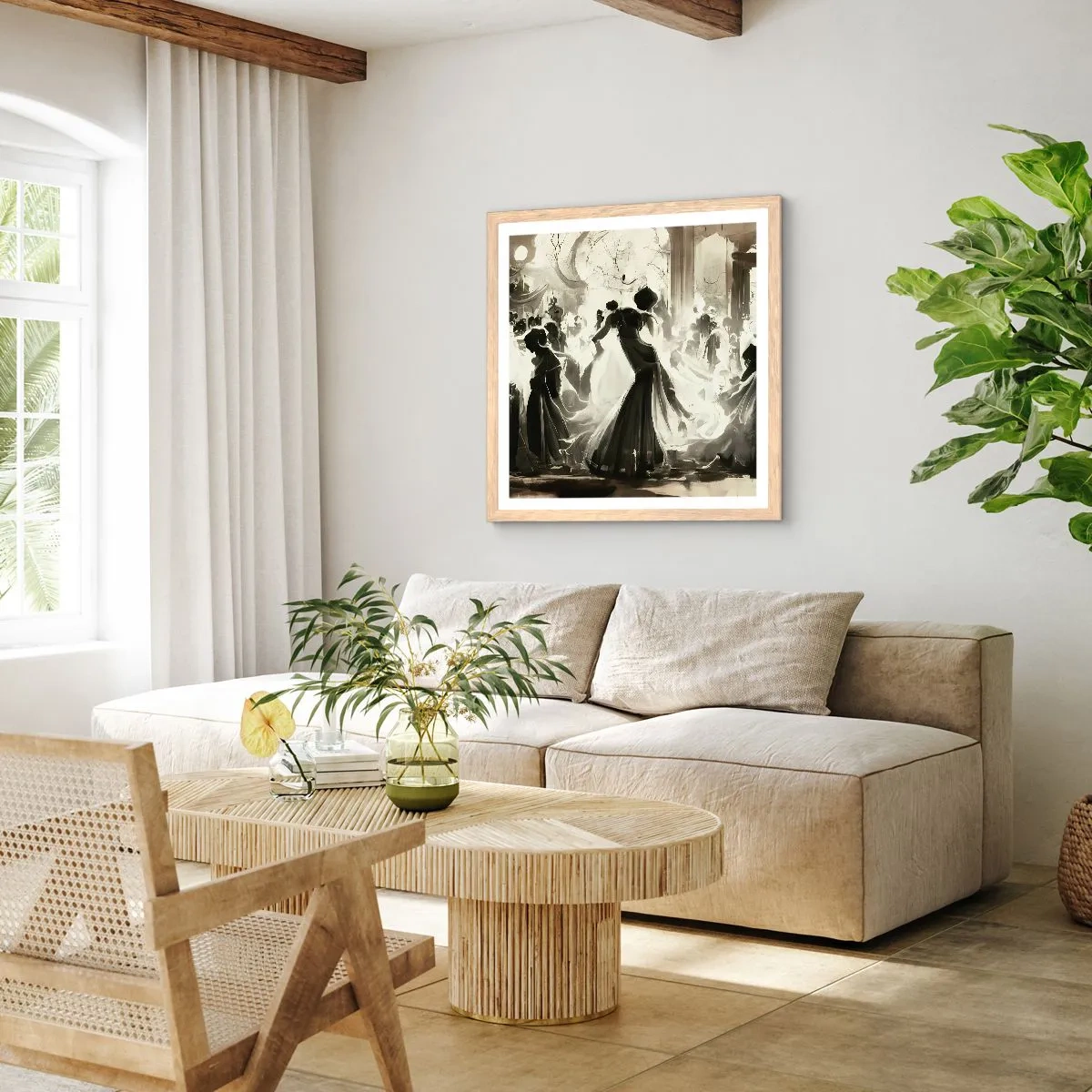 Plakat w ramie jasny dąb - Wielka maskarada - 60x60 cm