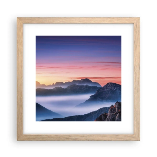 Plakat w ramie jasny dąb - Nad dolinami - 30x30 cm