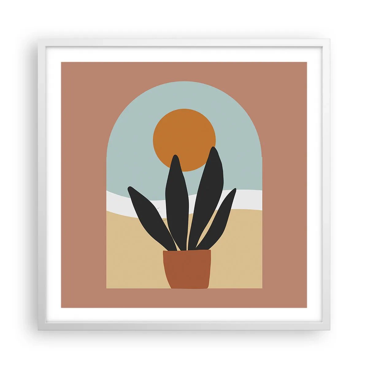 Plakat w białej ramie - Drobne radości - 60x60 cm