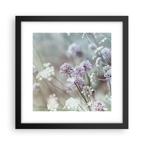 Plakat w czarnej ramie - Słodkie filigrany ziół - 30x30 cm