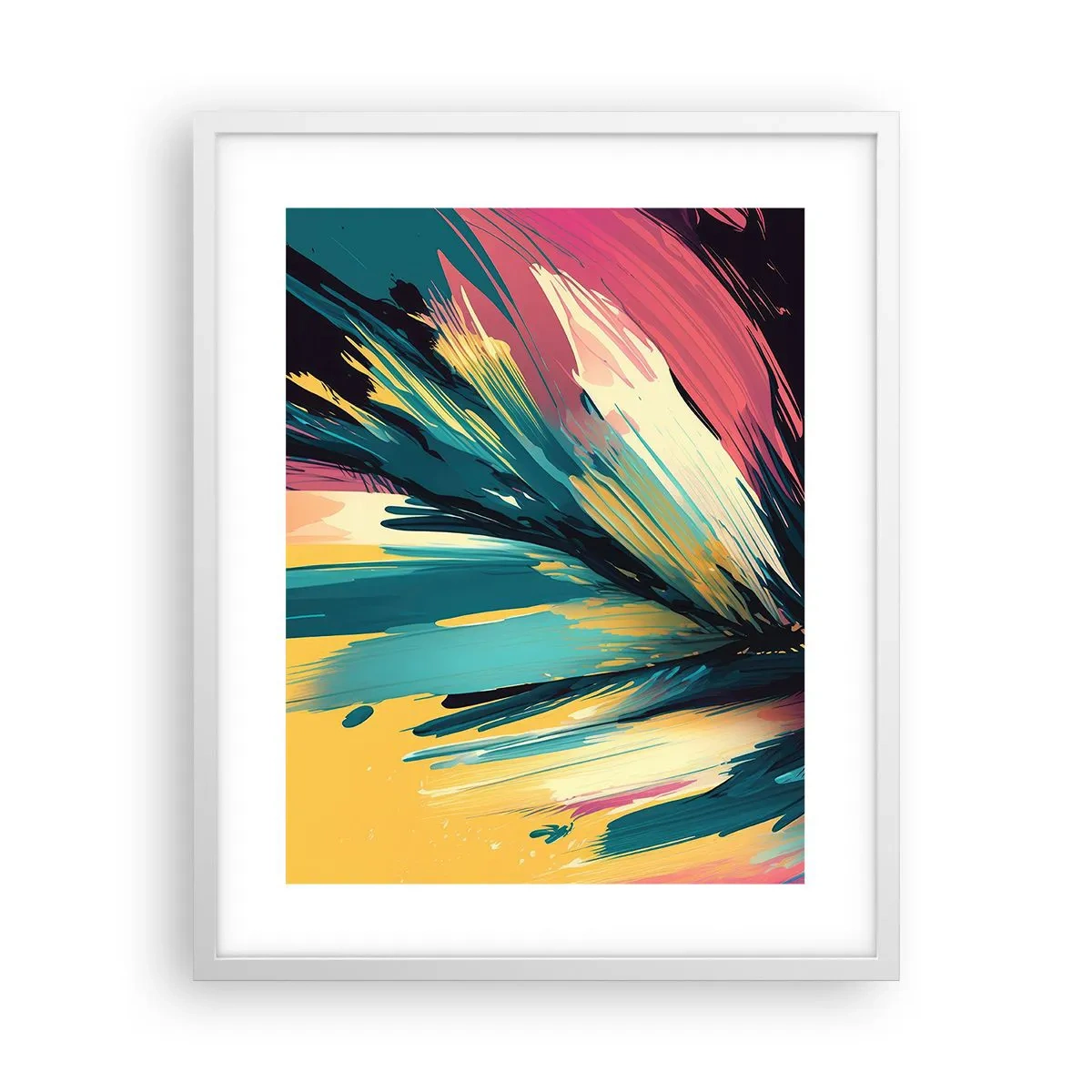 Plakat w białej ramie - Kompozycja – eksplozja radości - 40x50 cm