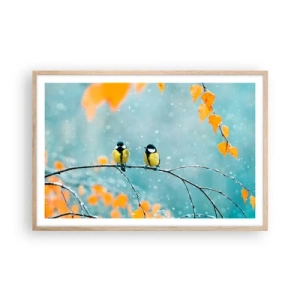 Plakat w ramie jasny dąb - Ptasie plotki - 91x61 cm