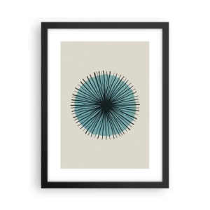Plakat w czarnej ramie - Promieniście na błękicie - 30x40 cm