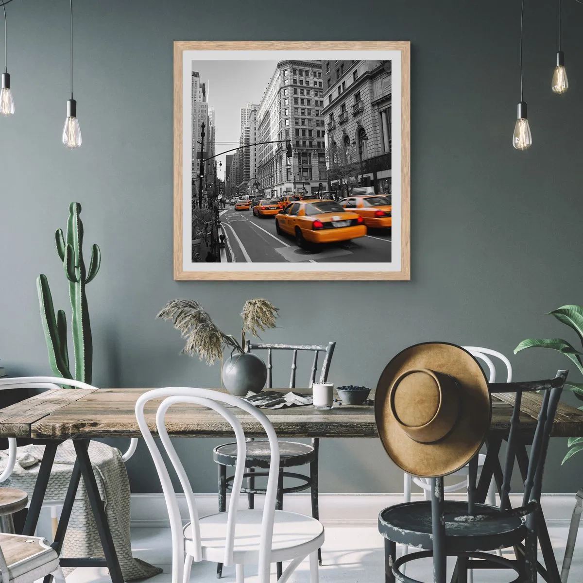 Plakat w ramie jasny dąb - Słońca wielkiego miasta - 60x60 cm