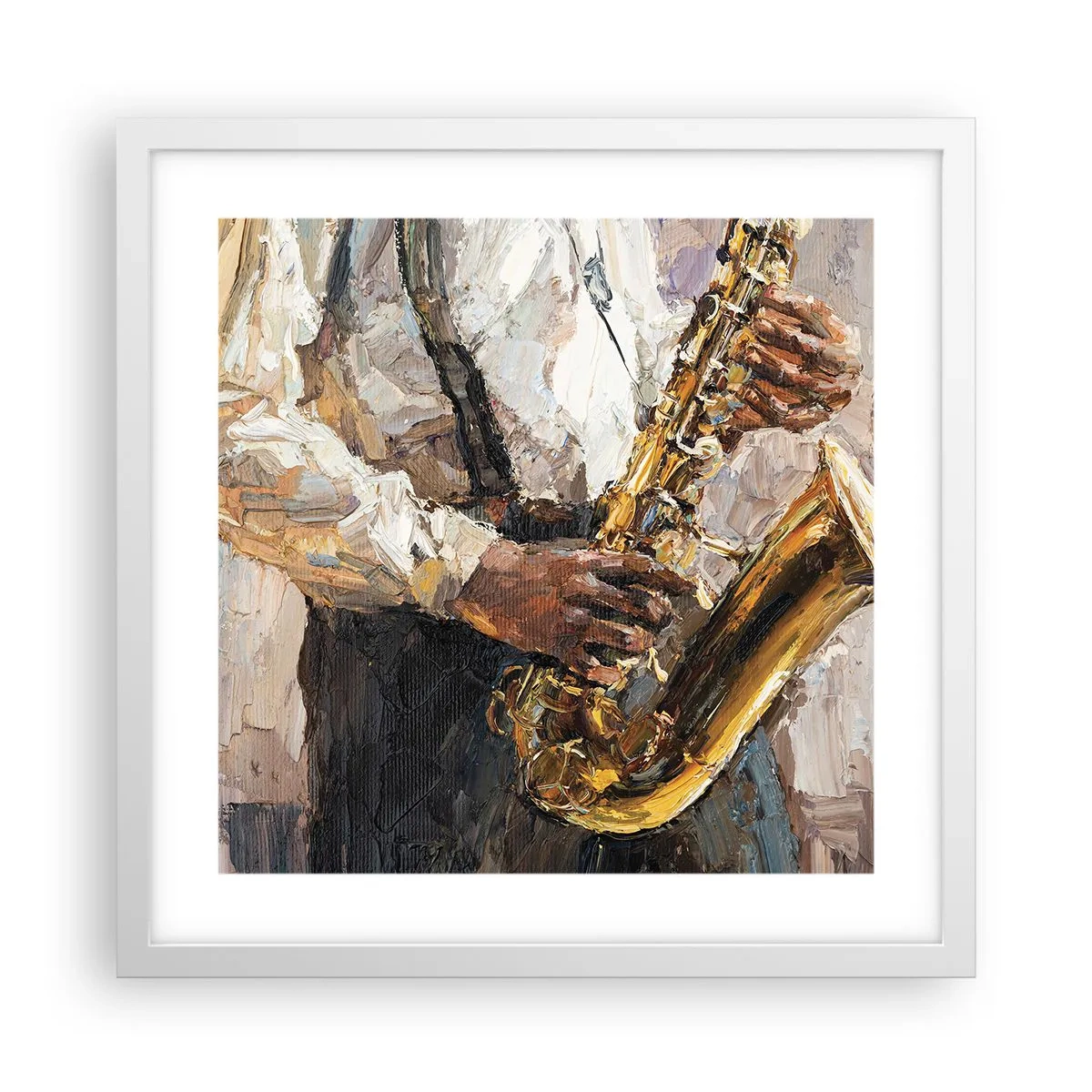 Plakat w białej ramie - Czas na solo - 40x40 cm