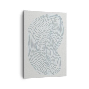 Obraz na płótnie - Minimalistyczna forma organiczna z cienkimi liniami w błękicie - 50x70cm - Uśmiech kropli - Nowoczesna dekoracja ścienna do salonu, kuchni i sypialni ARTTOR