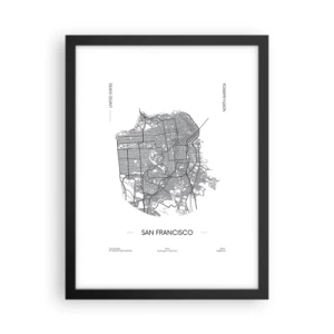 Plakat w czarnej ramie - Anatomia San Francisco - 30x40 cm