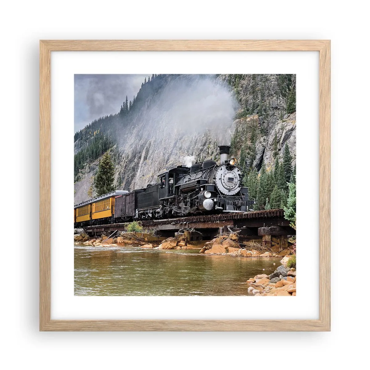 Plakat w ramie jasny dąb - A dokąd to? Dokąd? - 40x40 cm