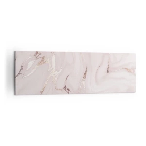 Obraz na płótnie - Elegancka abstrakcja w odcieniach różu i złota - 160x50cm - W różowym szale - Nowoczesna dekoracja ścienna do salonu i sypialni ARTTOR