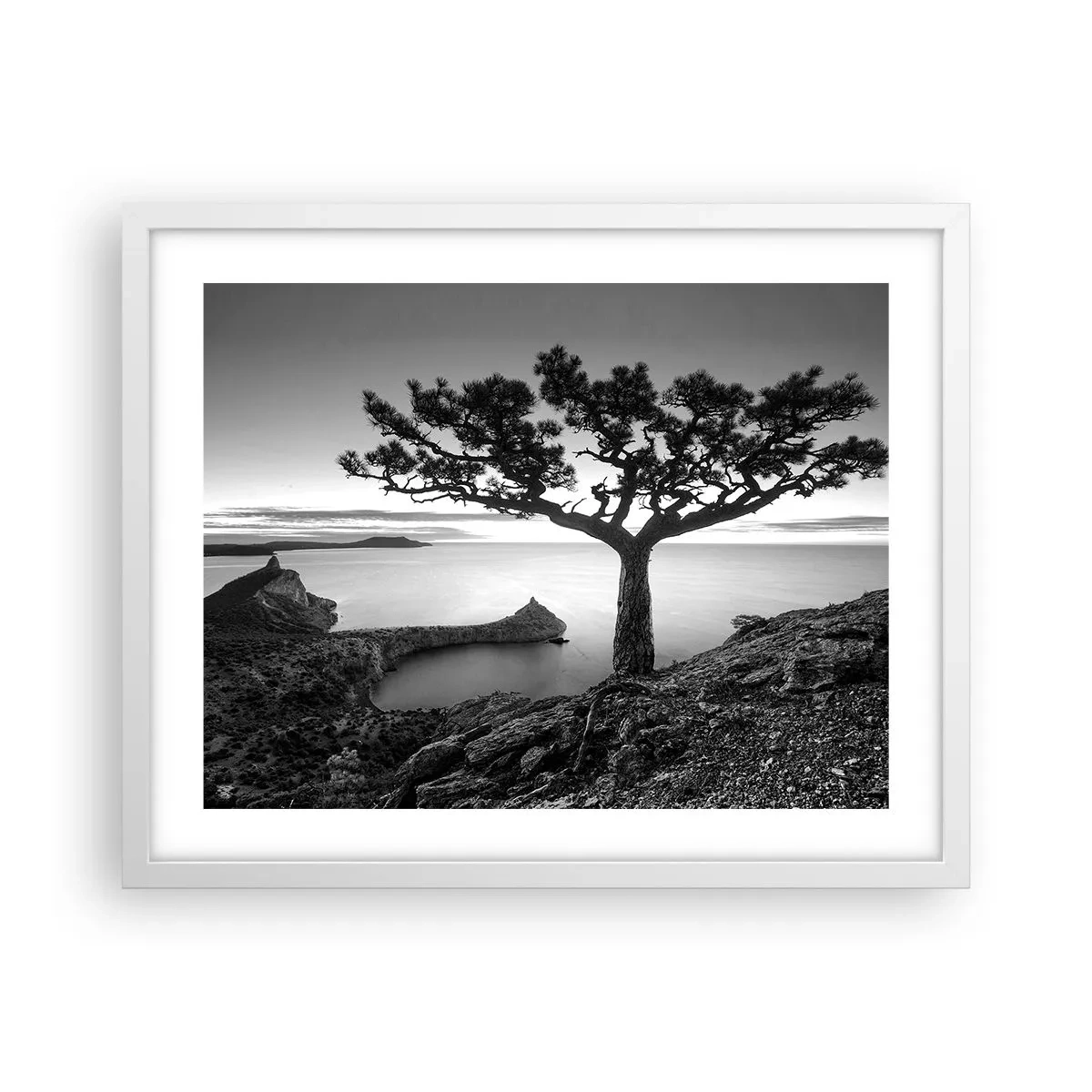 Plakat w białej ramie - Spokój aż po horyzont - 50x40 cm