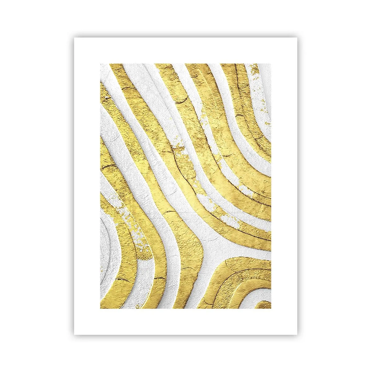 Plakat - Kompozycja w bieli i złocie - 30x40 cm
