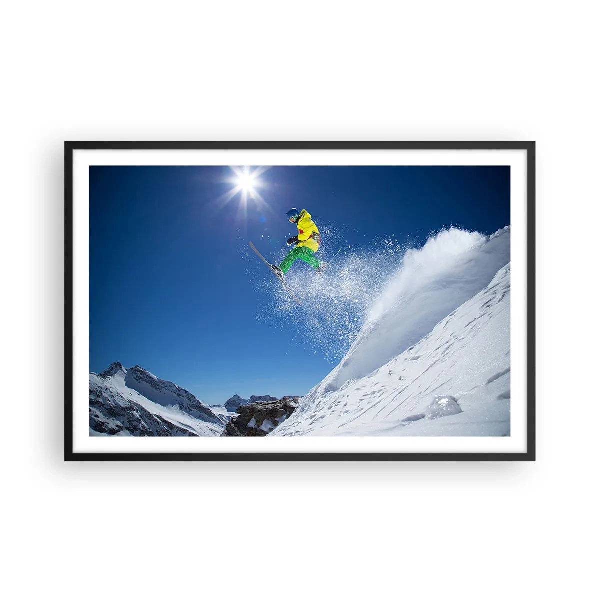 Plakat w czarnej ramie - Tańczący z górami - 91x61 cm